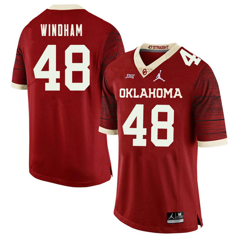 Oklahoma Sooners #48 Eric Windham College Football Jerseys Sale-Retro